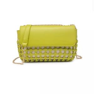 Urban Expressions Lime Woven Crossbody Bag